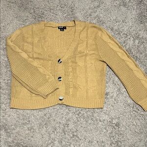 Love Women's Gold Cable Knit Cardigan
